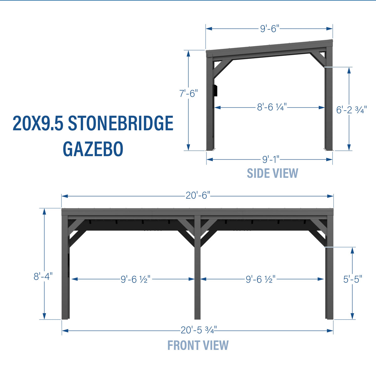 20x9.5 Stonebridge Gazebo/Carport