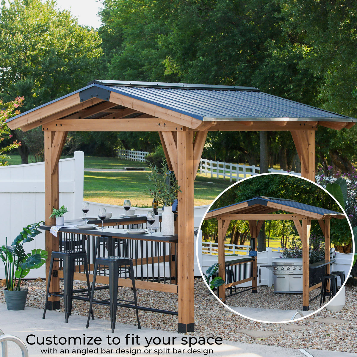Granada Grill Gazebo with Outdoor Bar