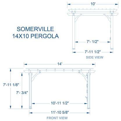 14x10 Somerville Pergola - Barnwood Stain