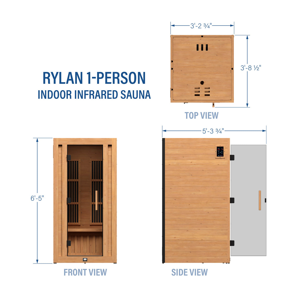 Rylan Indoor Infrared Sauna – 1 Person