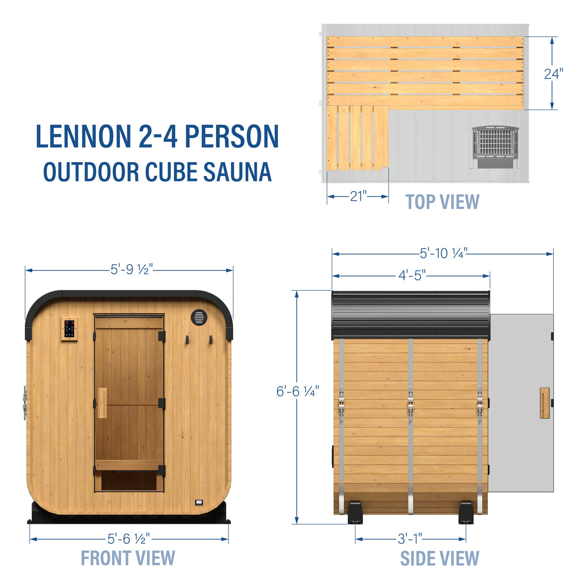 Lennon Outdoor Cube Sauna – 2-4 Person