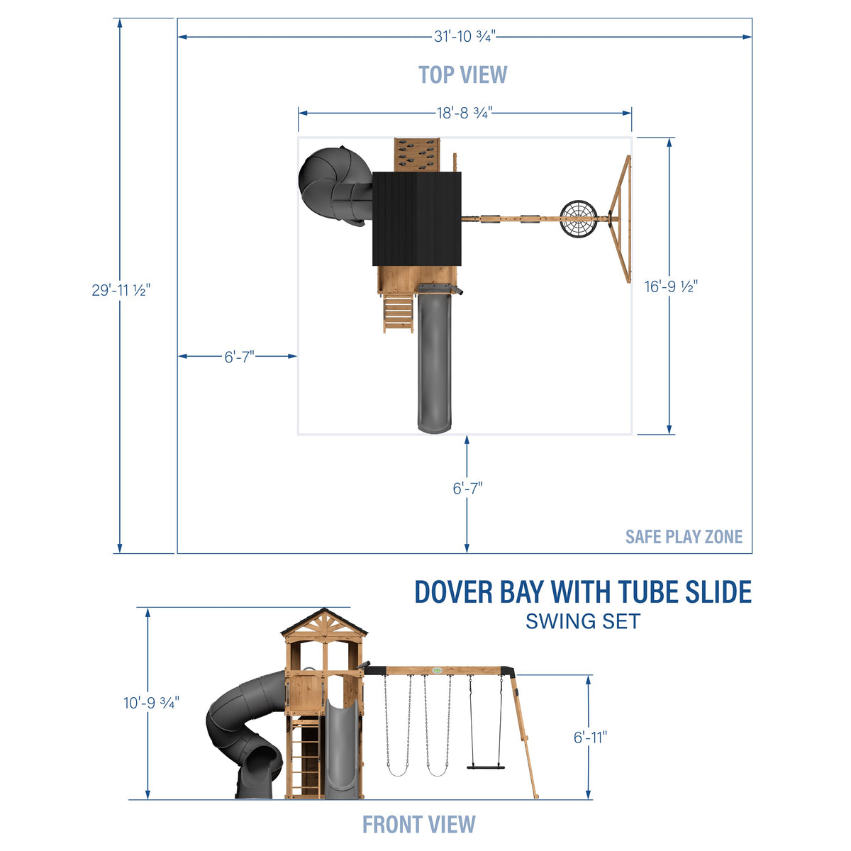 Dover Bay Swing Set with Tube Slide