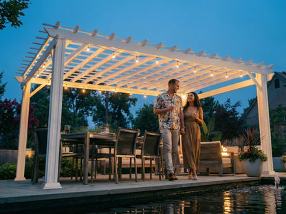 Stratford | 16x12 Steel Pergola – White