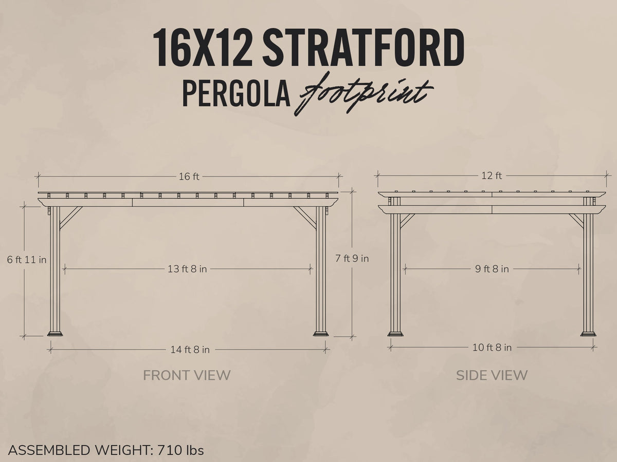 Stratford | 16x12 Steel Pergola – White